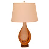 Vintage multi colored and tiled pottery lamp