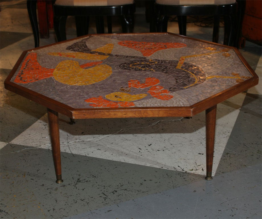 Mid-20th Century Mosaic tile COOOOOOL Octagon  coffee/ martini table