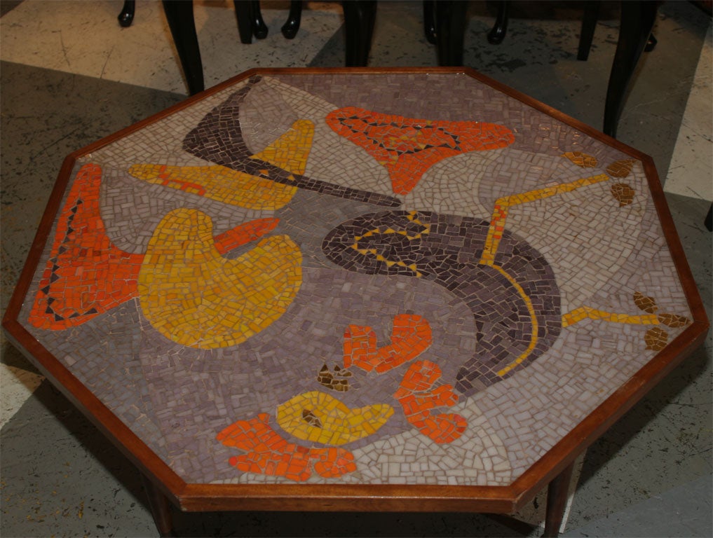 Wood Mosaic tile COOOOOOL Octagon  coffee/ martini table