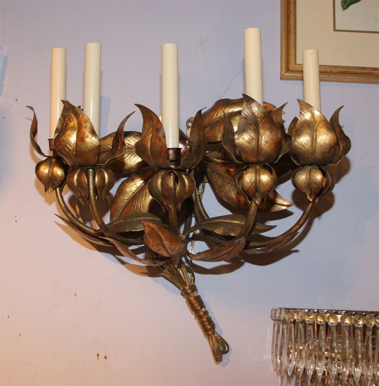 Gilded Italian Sconce five arms