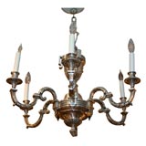 NEO CLASSIC 6 ARM CHANDELIER SILVER PLATED BRONZE WITH URN CENTE