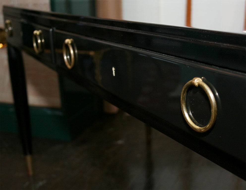 Black Lacquered Desk Attrib. to Michel Dufet, French 1920s