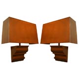 Pair of Dore Bronze Architectural Sconces, French, Contemporary