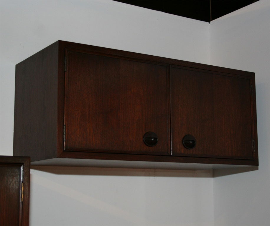 American Modular Wall Mount Cabinets by Edward J Wormley for Dunbar Furniture In Excellent Condition For Sale In New York, NY