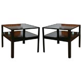 Pair of Square Two Tier Lamp Tables by Edward Wormley