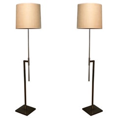 Pair of Modernist Adjustable Floor Lamps by Laurel