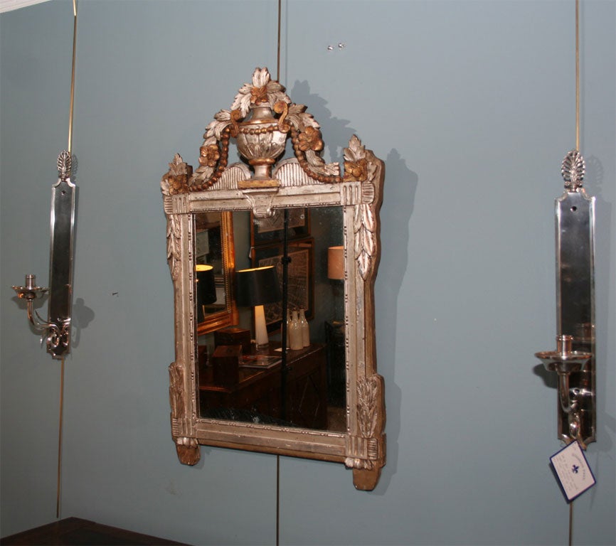 Louis XVI Silvered And Giltwood Mirror