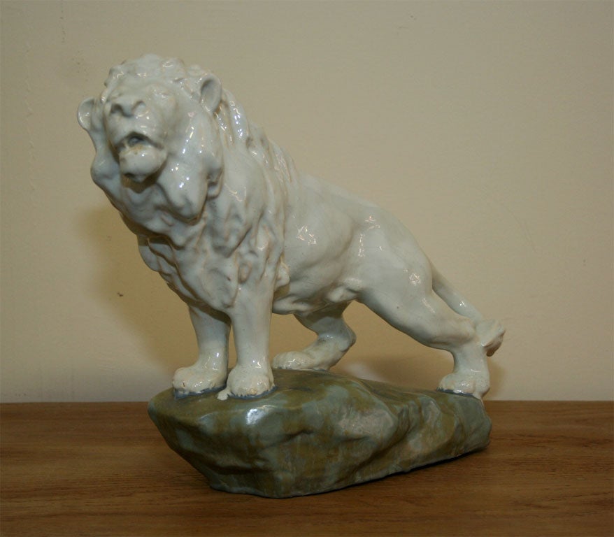 Glazed Ceramic "Lion" Sculpture
