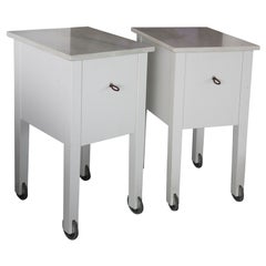 PR. OF MARBLE TOPPED NIGHT STANDS  BY PHILIPPE STARCK