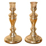Vintage French Mercury Glass Candle Sticks