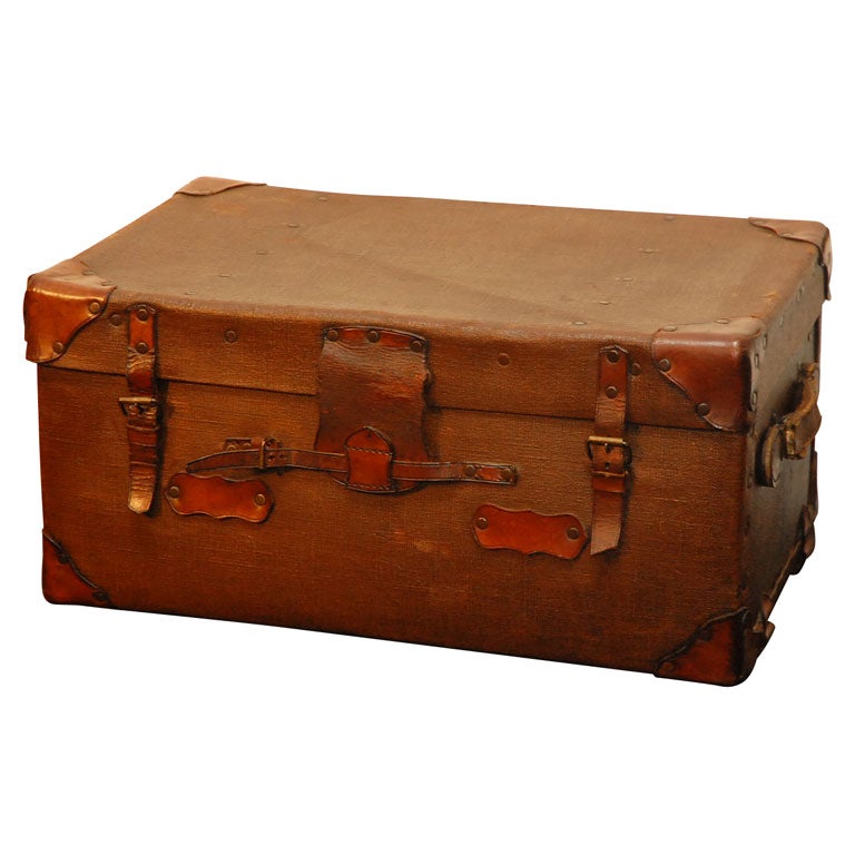 LEATHER TRUNK/LUGGAGE at 1stdibs