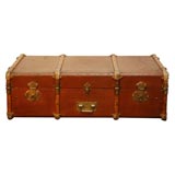 1920'S WOOD&CANVAS WITH BRASS HARDWARE TRUNK