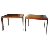 Pair Rosewood and Chrome Tables by Bodil Kjaer
