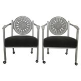 Vintage Pair Cast Aluminum Armchairs  (2 Pair available)
