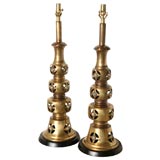 Pair Huge Indian Brass Lamps