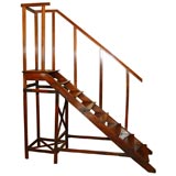 Very large French walnut library ladder