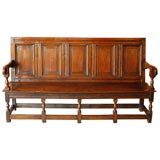 Antique Large English oak settee