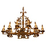 French wrough Iron gilded chandelier