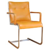 French Steel and Leather Desk  Chair