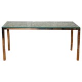 Abalone Shell and Chrome Console Table Vintage Abalone Shell and Chrome Console Table