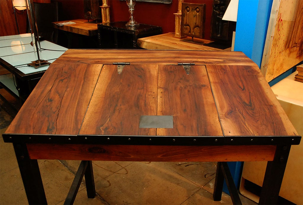 Walnut Writing Desk In Fair Condition For Sale In Los Angeles, CA