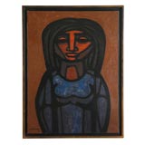 Juan M Sanchez oil painting on canvas, titeled, signed, dated.