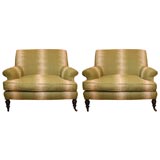 Pair of eccentricly wide French armchairs