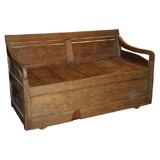 Antique Teak Bench with Under Seat Storage (Ref# JRM39)