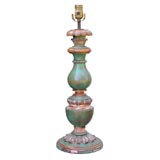 Wood polychrome lamp