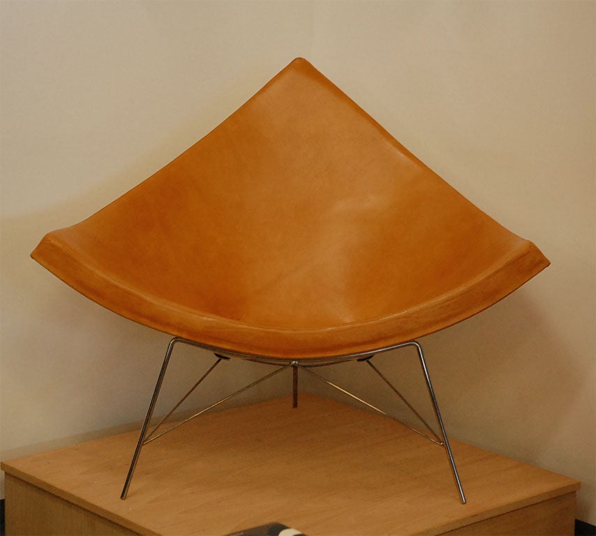 George Nelson coconut chair in gold leather