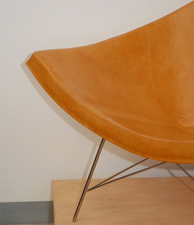 Mid-20th Century George Nelson coconut chair in gold leather