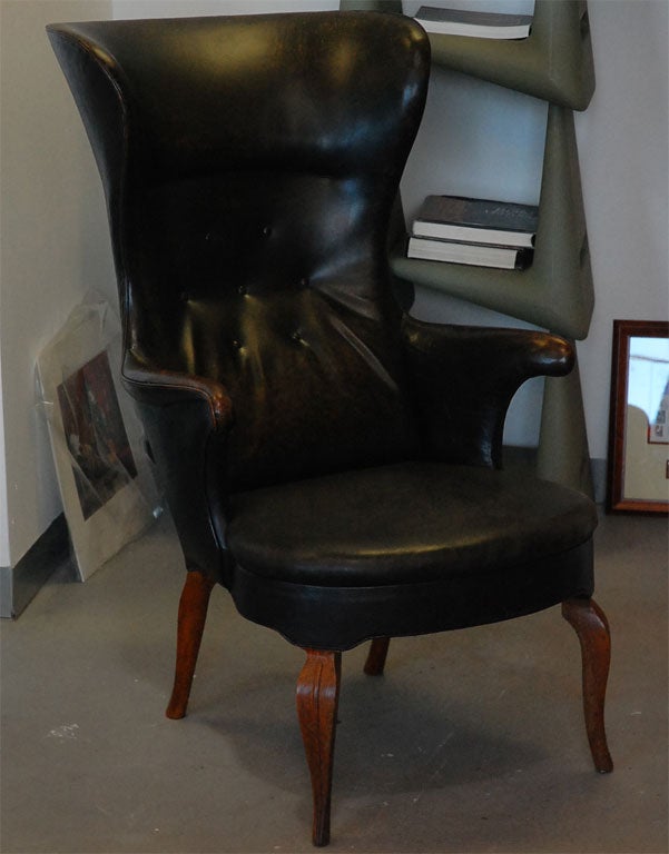 Frits Henningsen highback wingchair In Good Condition In Los Angeles, CA