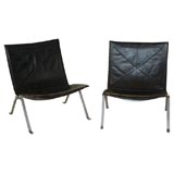Poul Kjaerholm by Kold Christensen leather easy chairs