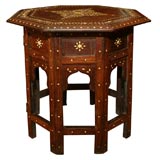 Indian 19th Century Octagonal Table with Ivory and ebony Inlay