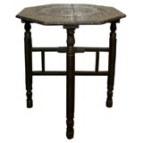 Antique 19th Century Anglo-Indian Ebonized Carved Folding Table