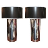 Monumental Chrome Table Lamps