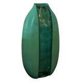 Tall Green Glass Kimono Vase