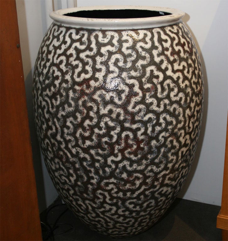 Danish Large Stoneware Urn by Per Weiss