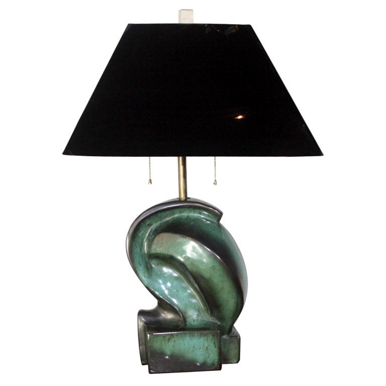 Abstract Ceramic Table Lamp For Sale