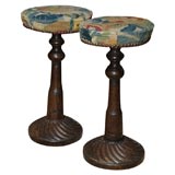 Pair Tapestry Tabourets