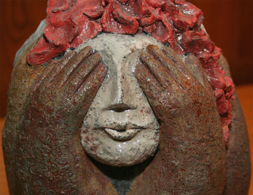 Three Faced Sculpture by Jean-Paul Bonnet 1