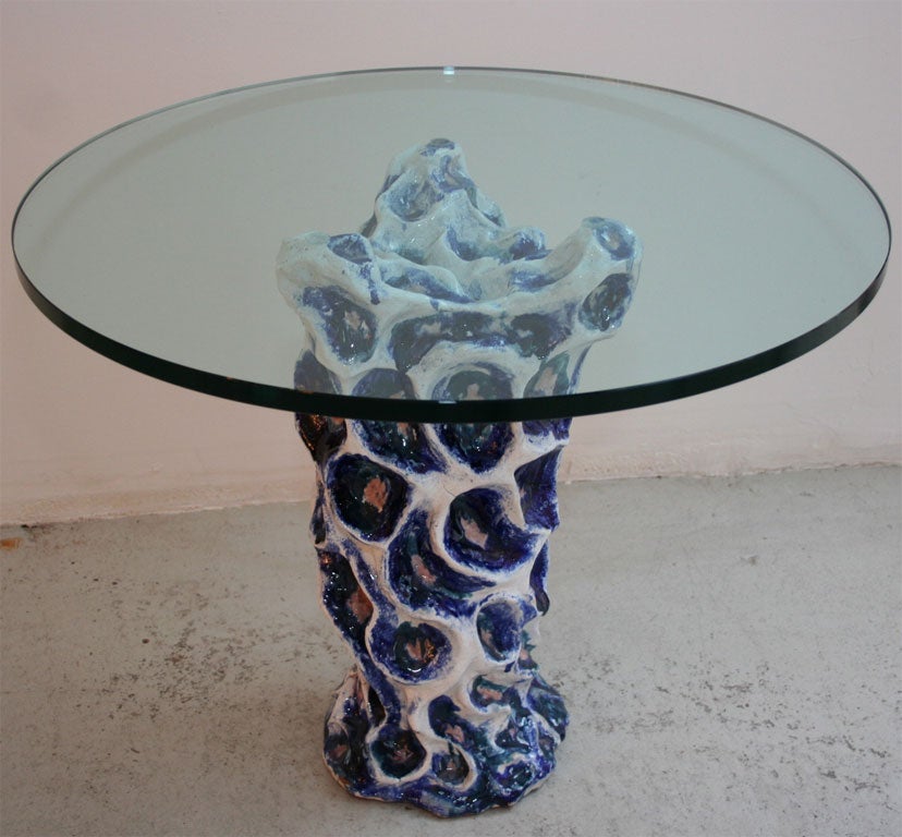 20th Century Federico Quattrini Unique Italian Ceramic Side Table, circa 1952