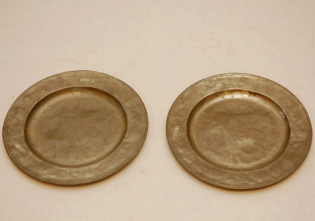 Pair of 17th Century Pewter Plates