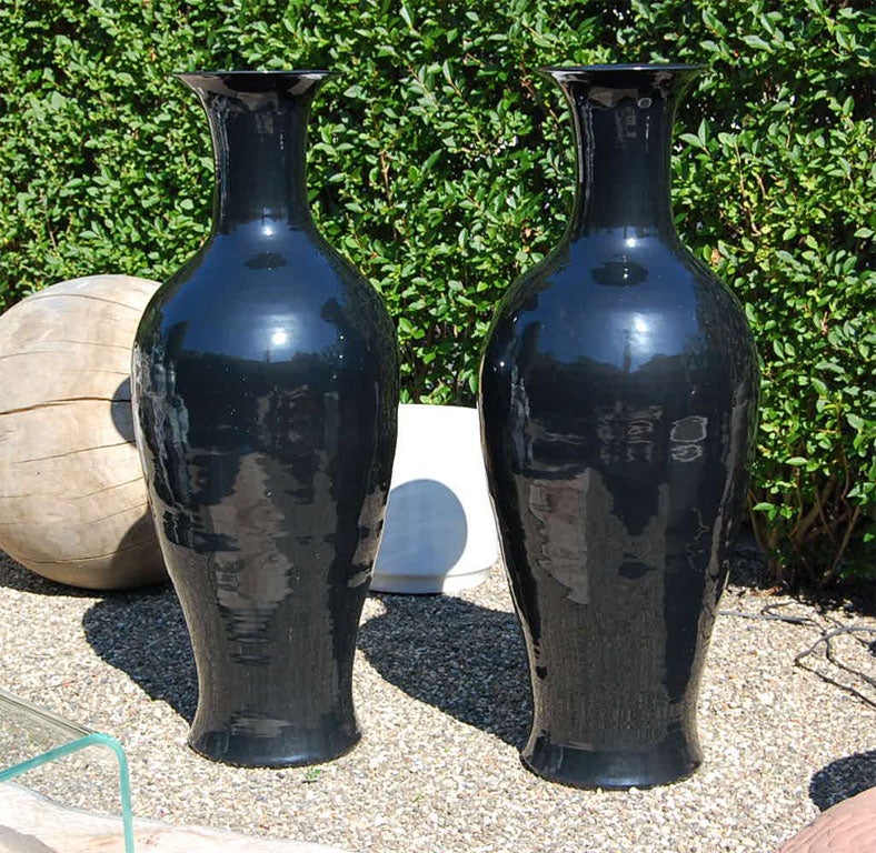 Pair of Black Palace Jars