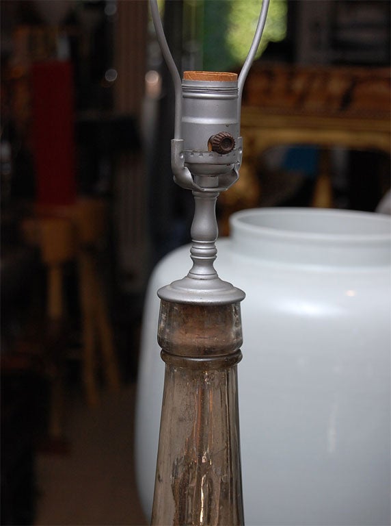Antique Mercury Glass Lamp 3