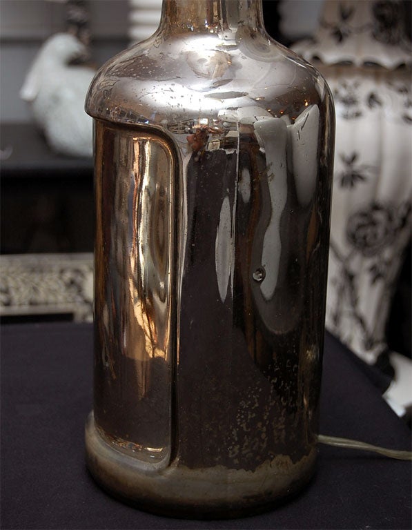 Antique Mercury Glass Lamp 5