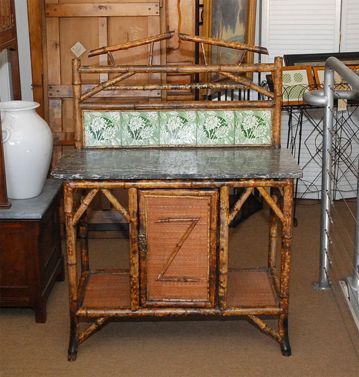 English Marble Top Side Washstand