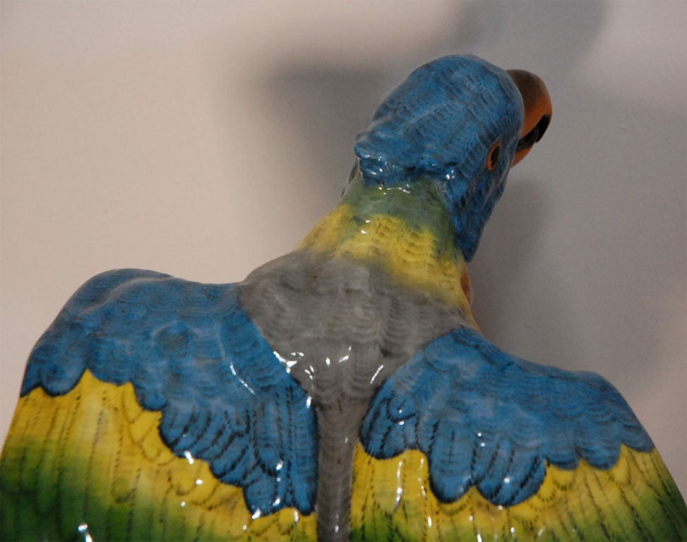 20th Century Brightly Colored Parrot Figure For Sale