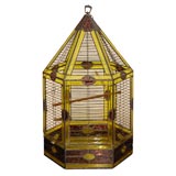 Vintage Colorful Glass Birdcage