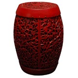 Orientalist Stool/Table in Red Enamel